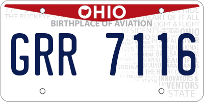 OH license plate GRR7116