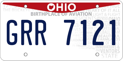 OH license plate GRR7121