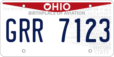 OH license plate GRR7123