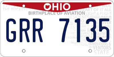 OH license plate GRR7135