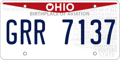 OH license plate GRR7137