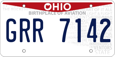 OH license plate GRR7142