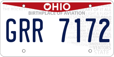 OH license plate GRR7172