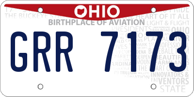 OH license plate GRR7173