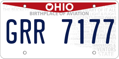 OH license plate GRR7177