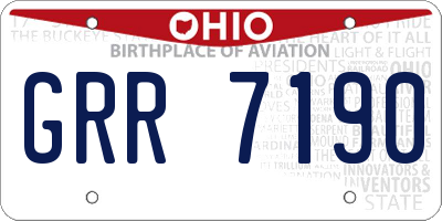 OH license plate GRR7190