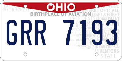 OH license plate GRR7193