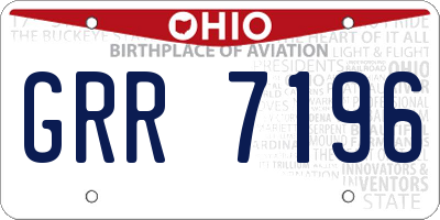OH license plate GRR7196