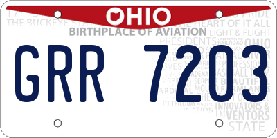 OH license plate GRR7203