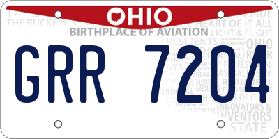 OH license plate GRR7204
