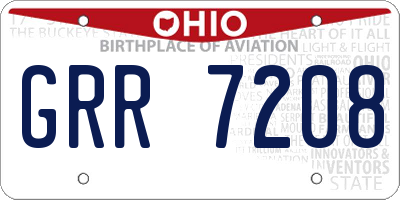 OH license plate GRR7208