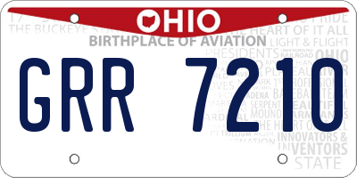 OH license plate GRR7210