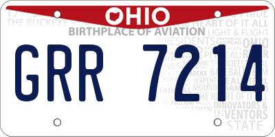 OH license plate GRR7214