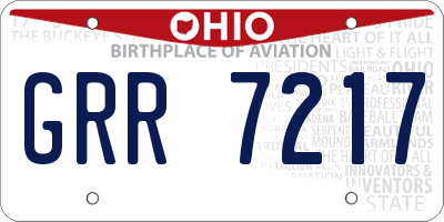 OH license plate GRR7217