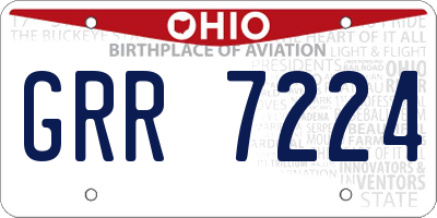 OH license plate GRR7224