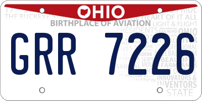 OH license plate GRR7226
