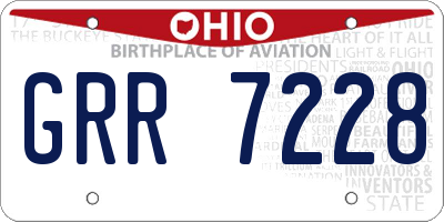 OH license plate GRR7228
