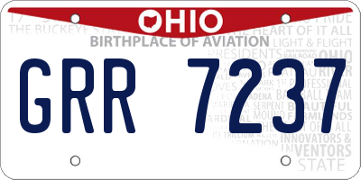 OH license plate GRR7237