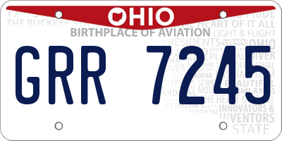 OH license plate GRR7245