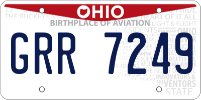 OH license plate GRR7249