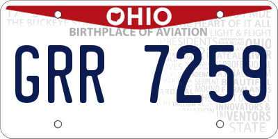 OH license plate GRR7259