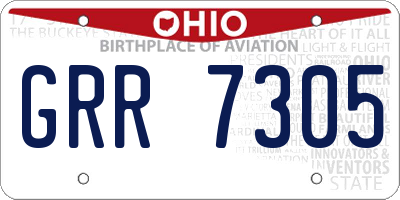 OH license plate GRR7305