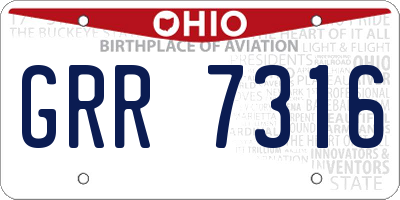 OH license plate GRR7316