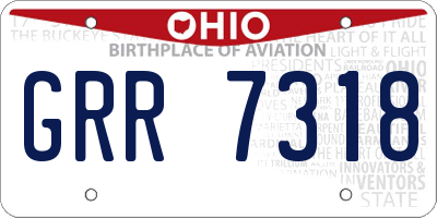 OH license plate GRR7318