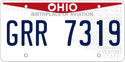 OH license plate GRR7319