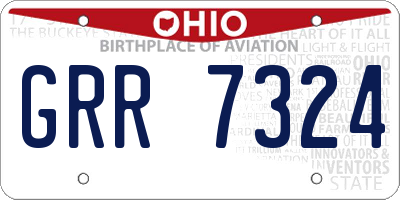 OH license plate GRR7324