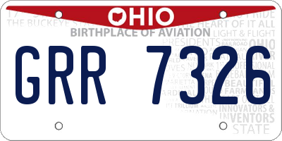 OH license plate GRR7326