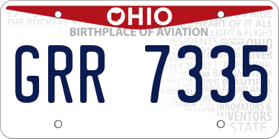 OH license plate GRR7335