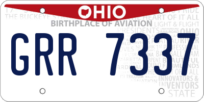 OH license plate GRR7337