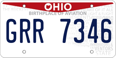 OH license plate GRR7346