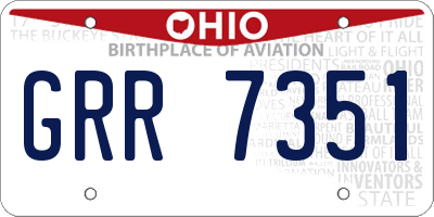OH license plate GRR7351