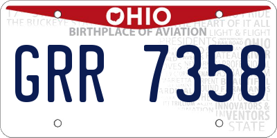 OH license plate GRR7358