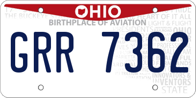 OH license plate GRR7362