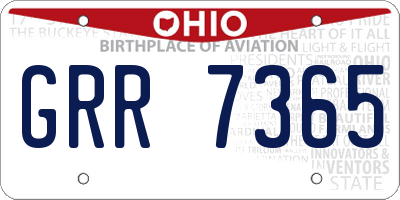 OH license plate GRR7365