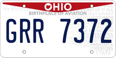 OH license plate GRR7372