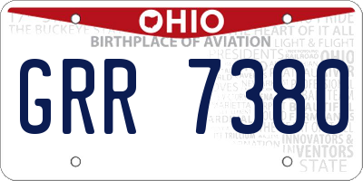 OH license plate GRR7380