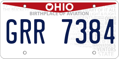 OH license plate GRR7384