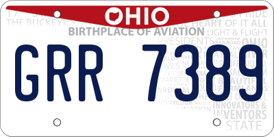OH license plate GRR7389