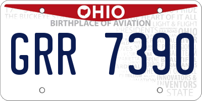OH license plate GRR7390