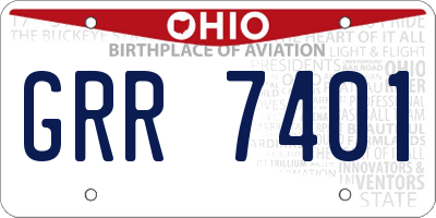 OH license plate GRR7401