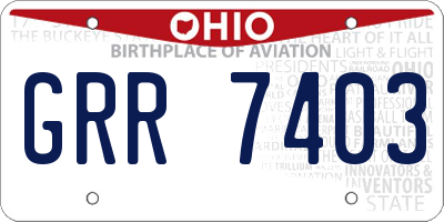 OH license plate GRR7403