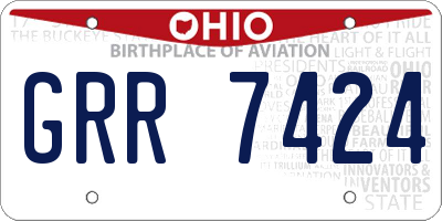 OH license plate GRR7424