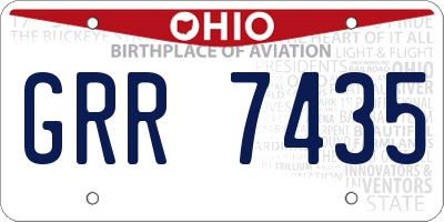 OH license plate GRR7435