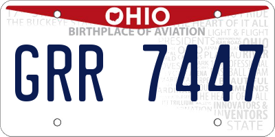 OH license plate GRR7447