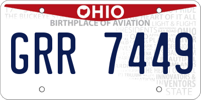 OH license plate GRR7449