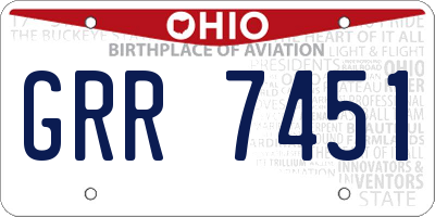 OH license plate GRR7451